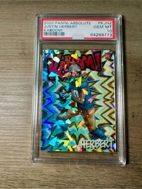 PanJustin Herbert Gem Mint 10 2022 Panini Kaboom Novelty Card. Holo. Chargers.